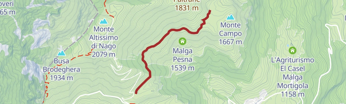 Route map: The alpine pasture and panoramas of Malga Campo